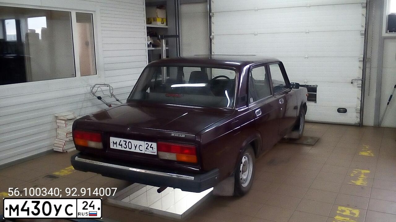 Фото автомобиля LADA 2107, 2008 — госномер М430УС24. Цвет: КРАСНЫЙ