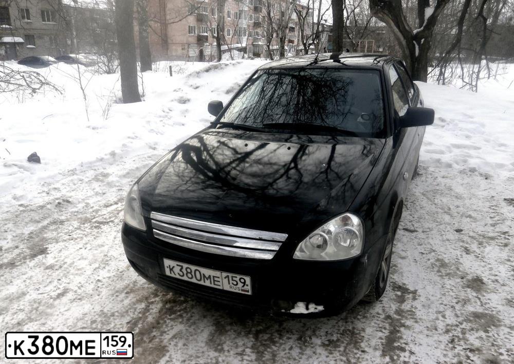 Фото автомобиля LADA 2170 PRIORA, 2012 — госномер М484АТ159. Цвет: Сине-Черный
