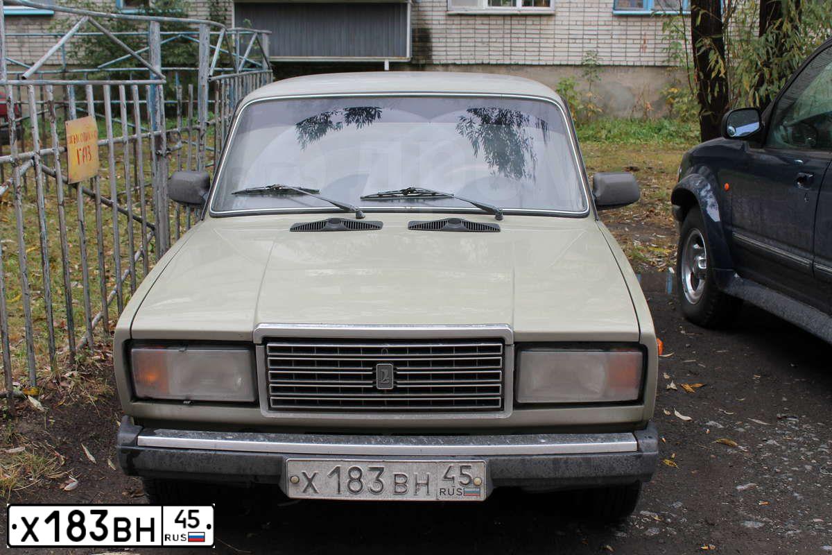 Фото автомобиля VAZ 2107 LADA, 2003 — госномер М100КТ45. Цвет: БЕЖЕВО-ЗЕЛЕНЫЙ