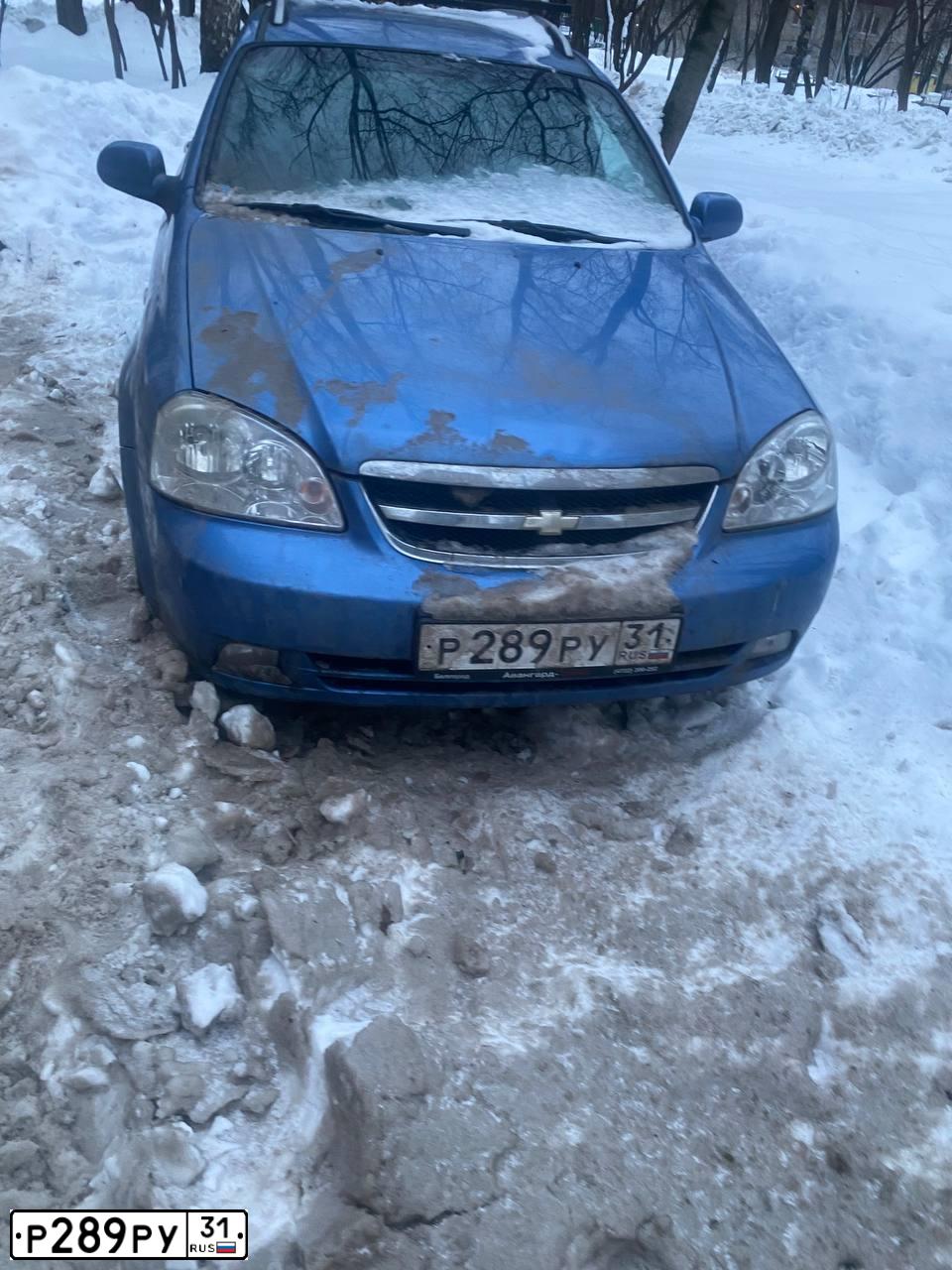 Фото автомобиля CHEVROLET LACETTI, 2008 — госномер Р289РУ31. Цвет: синий