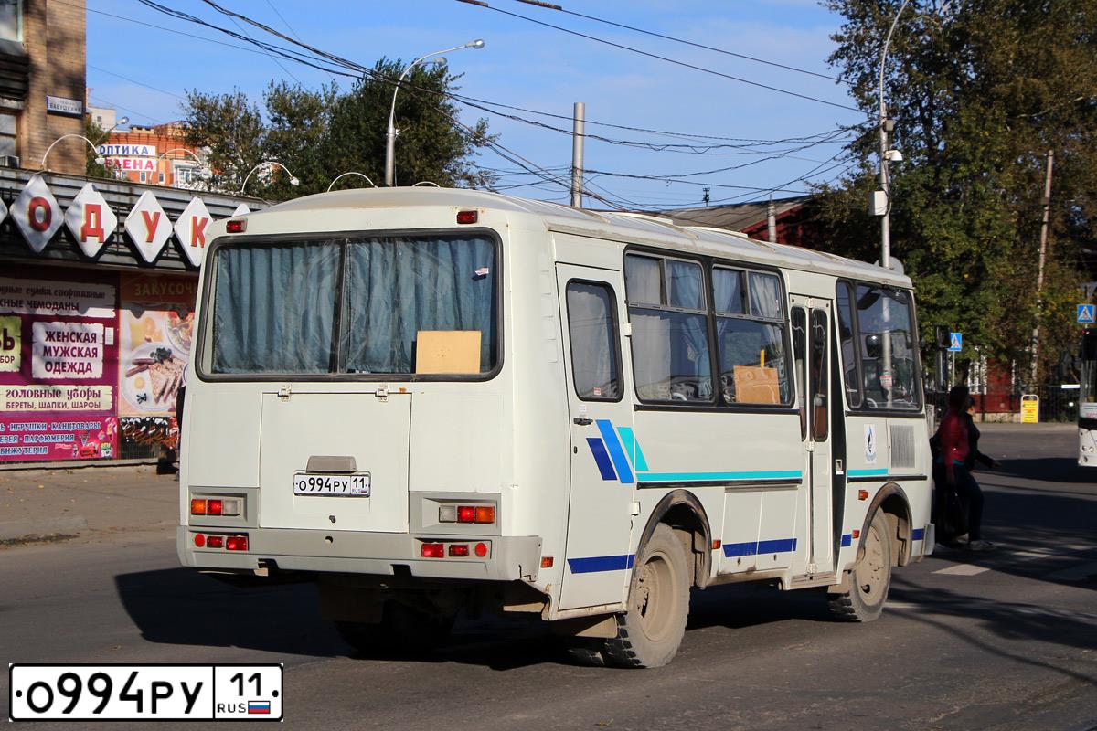 Фото автомобиля PAZ 3205, 2009 — госномер О994РУ11. Цвет: БЕЛЫЙ