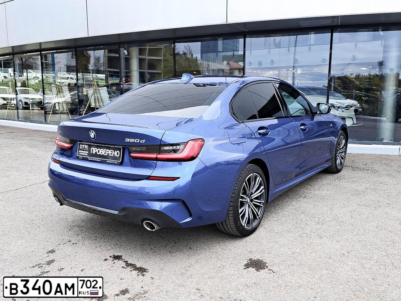 Фото автомобиля BMW 320D XDRIVE 5V78, 2020 — госномер В340АМ702. Цвет: синий
