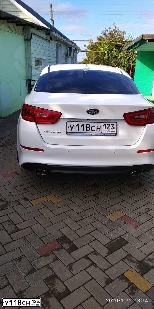 Фото автомобиля KIA MAGENTIS / OPTIMA, 2015 — госномер У118СН123. Цвет: Белый