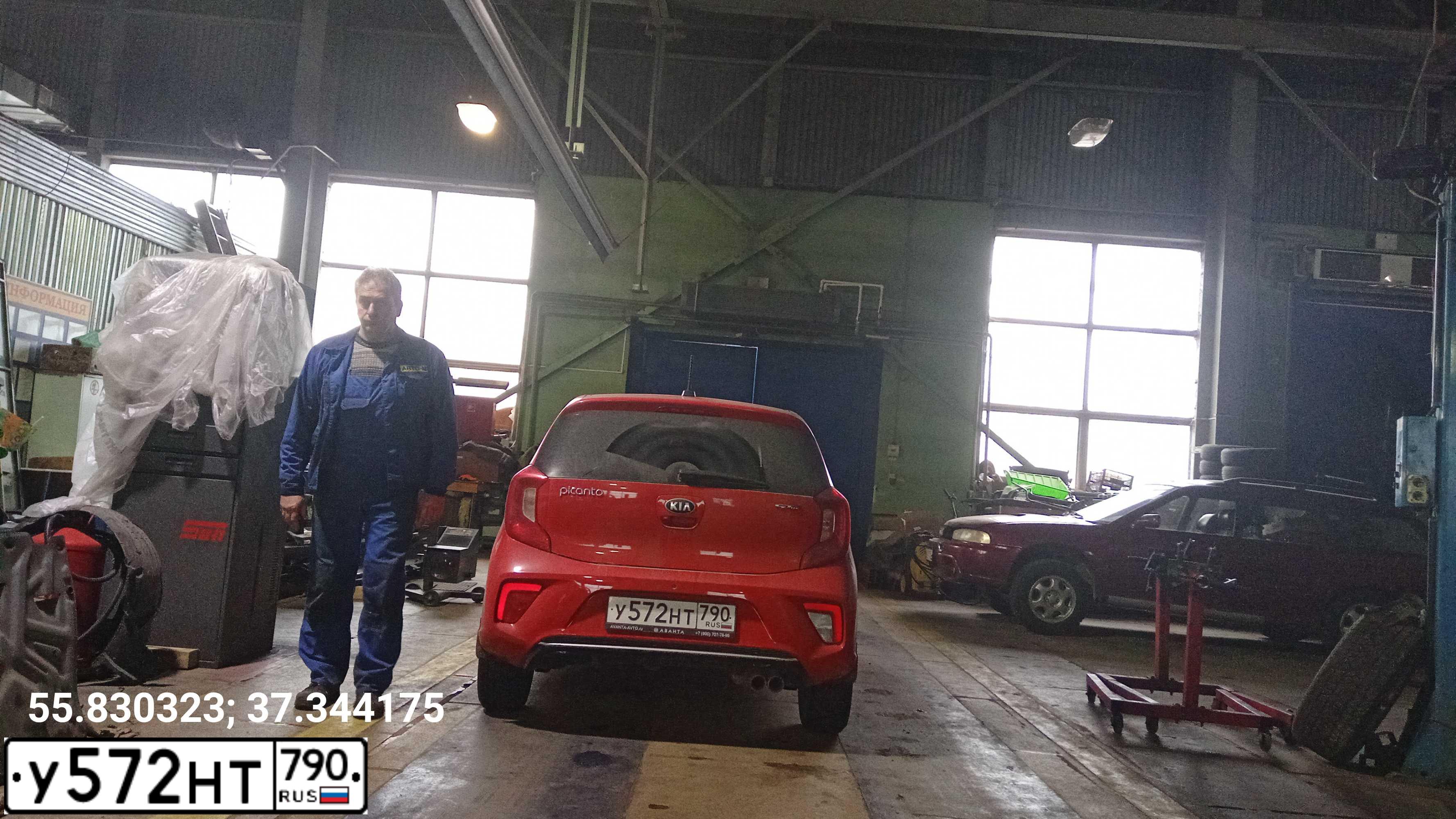 Фото автомобиля KIA PICANTO / MORNING, 2018 — госномер М968МО797. Цвет: Красный