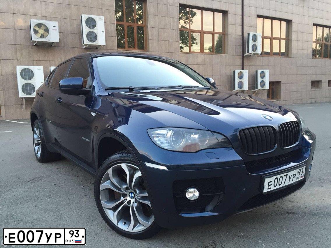 Фото автомобиля BMW X6, 2008 — госномер К702ЕН136. Цвет: ТЕМНО-СИНИЙ