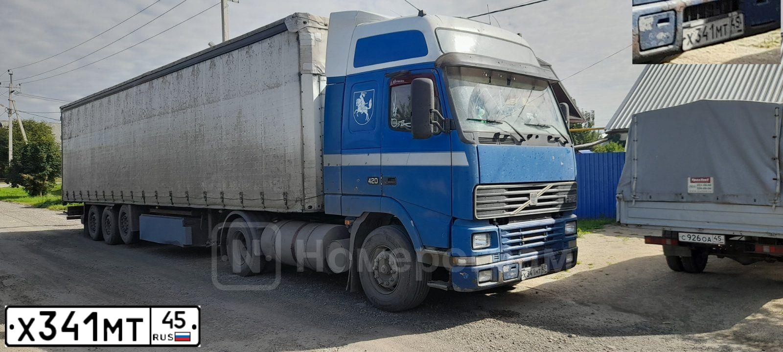 Фото автомобиля VOLVO SERIE FH /4X2/, 1999 — госномер Х341МТ45. Цвет: СИНИЙ