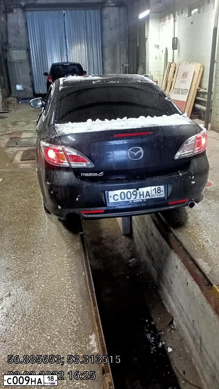 Фото автомобиля MAZDA 6, 2010 — госномер К669КУ18. Цвет: ЧЕРНЫЙ