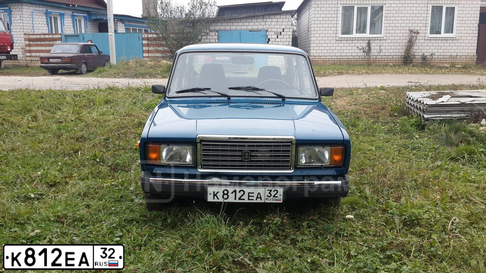 Фото автомобиля LADA 2107 LADA, 2008 — госномер О001НМ32. Цвет: синий