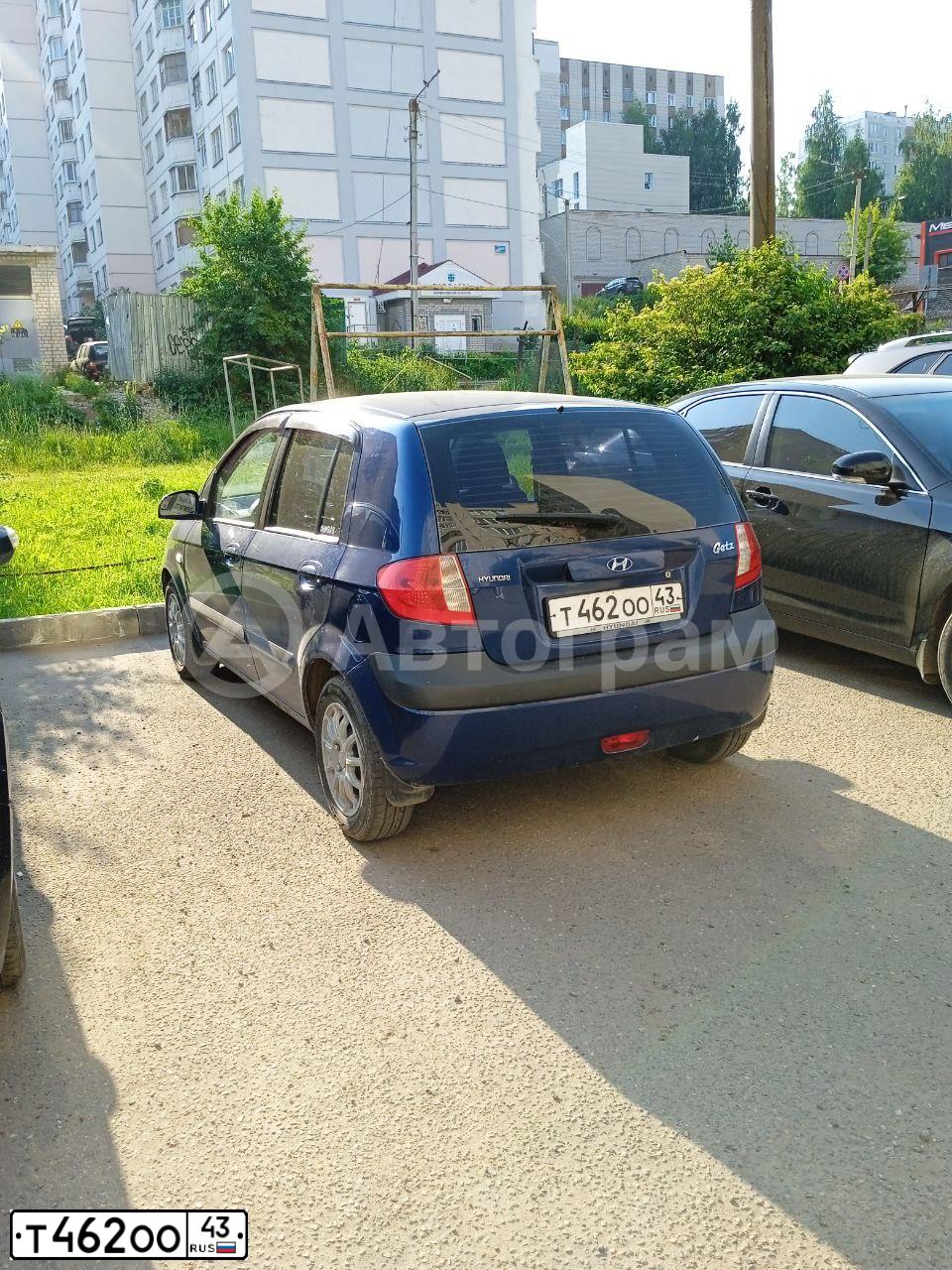 Фото автомобиля HYUNDAI GETZ, 2005 — госномер С923ТТ43. Цвет: СИНИЙ
