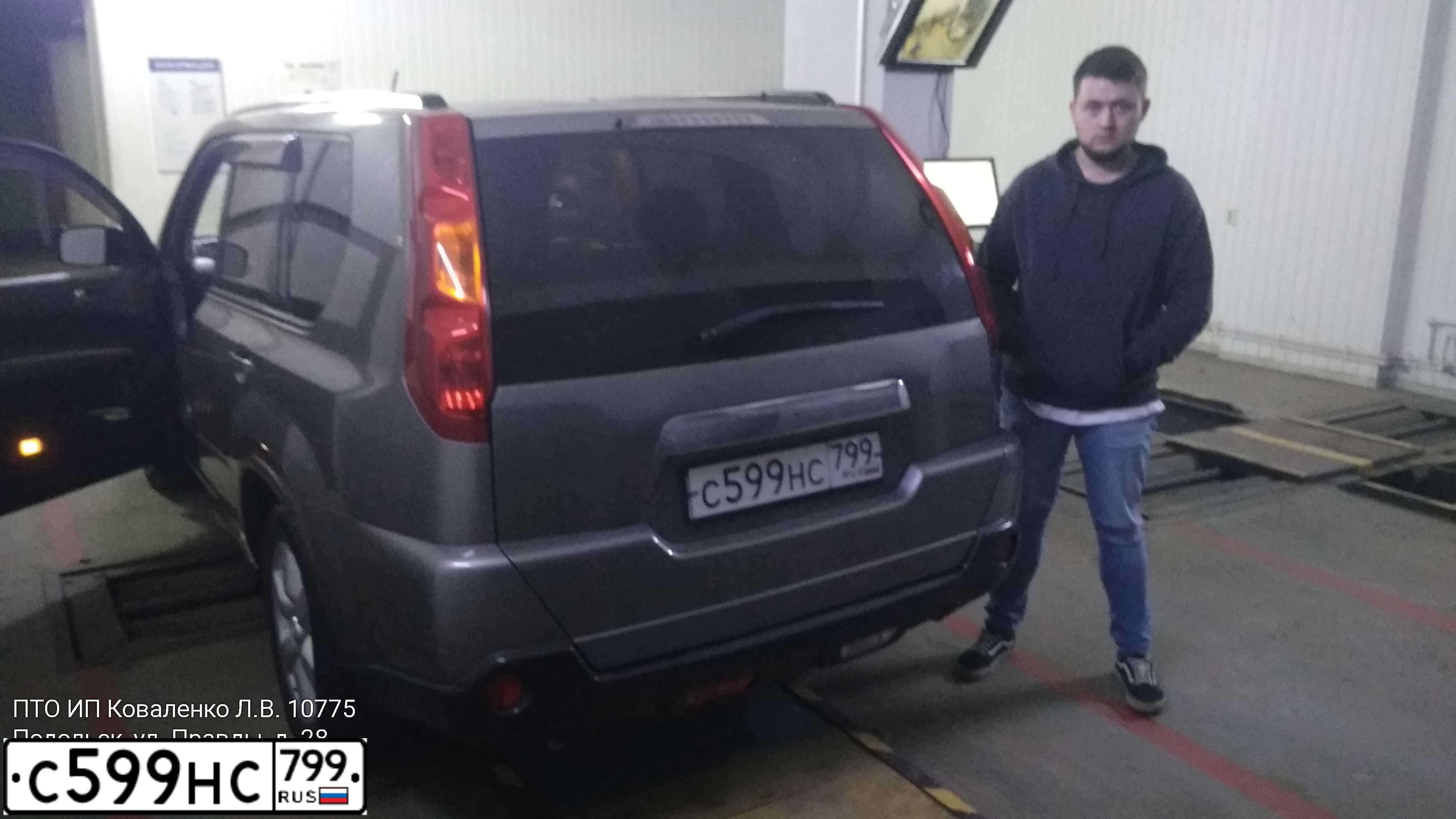 Фото автомобиля NISSAN X-TRAIL, 2007 — госномер С599НС799. Цвет: СЕРЫЙ