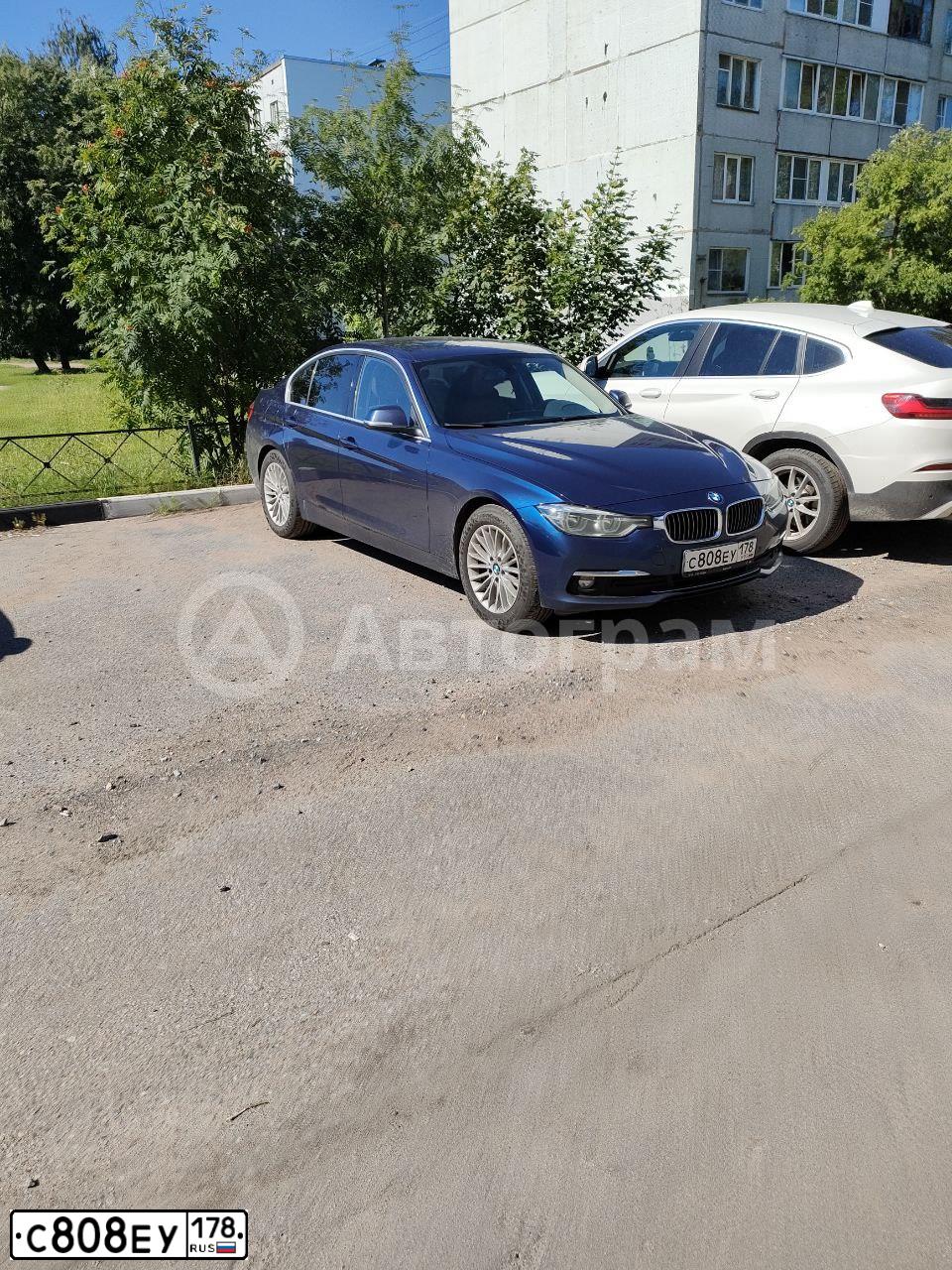 Фото автомобиля BMW SERIE 3, 2018 — госномер С808ЕУ178. Цвет: СИНИЙ