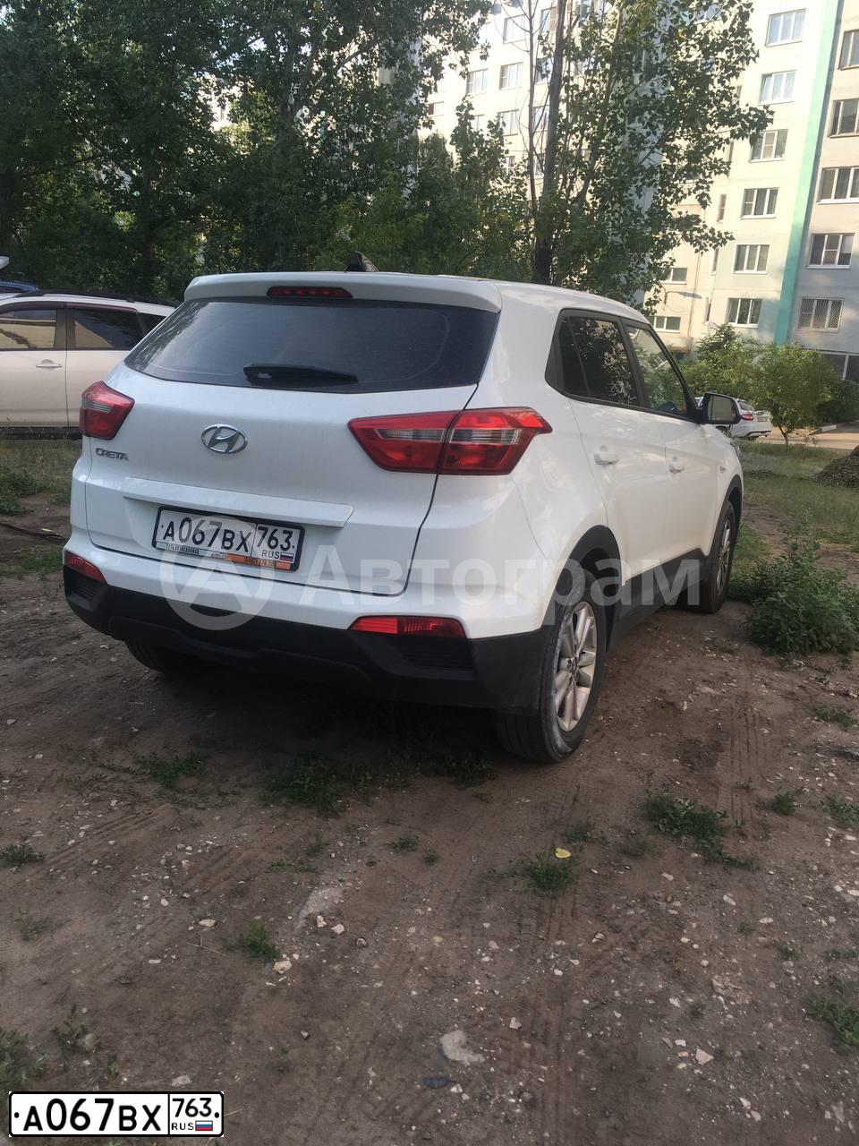 Фото автомобиля HYUNDAI CRETA, 2018 — госномер А067ВХ763. Цвет: Белый
