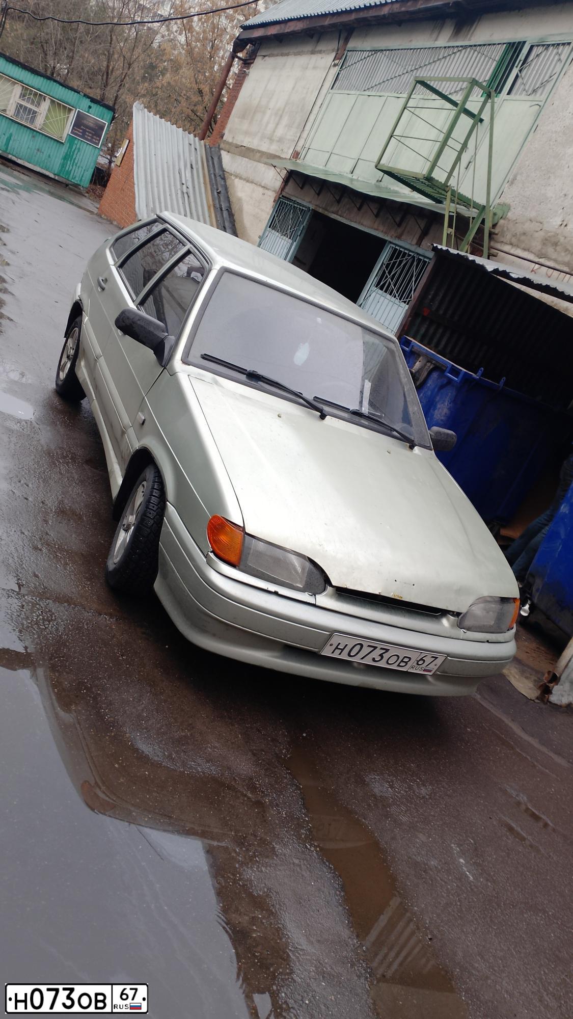 Фото автомобиля LADA 2114 SAMARA, 2006 — госномер Н073ОВ67. Цвет: БЕЛО-ЗЕЛЕНЫЙ