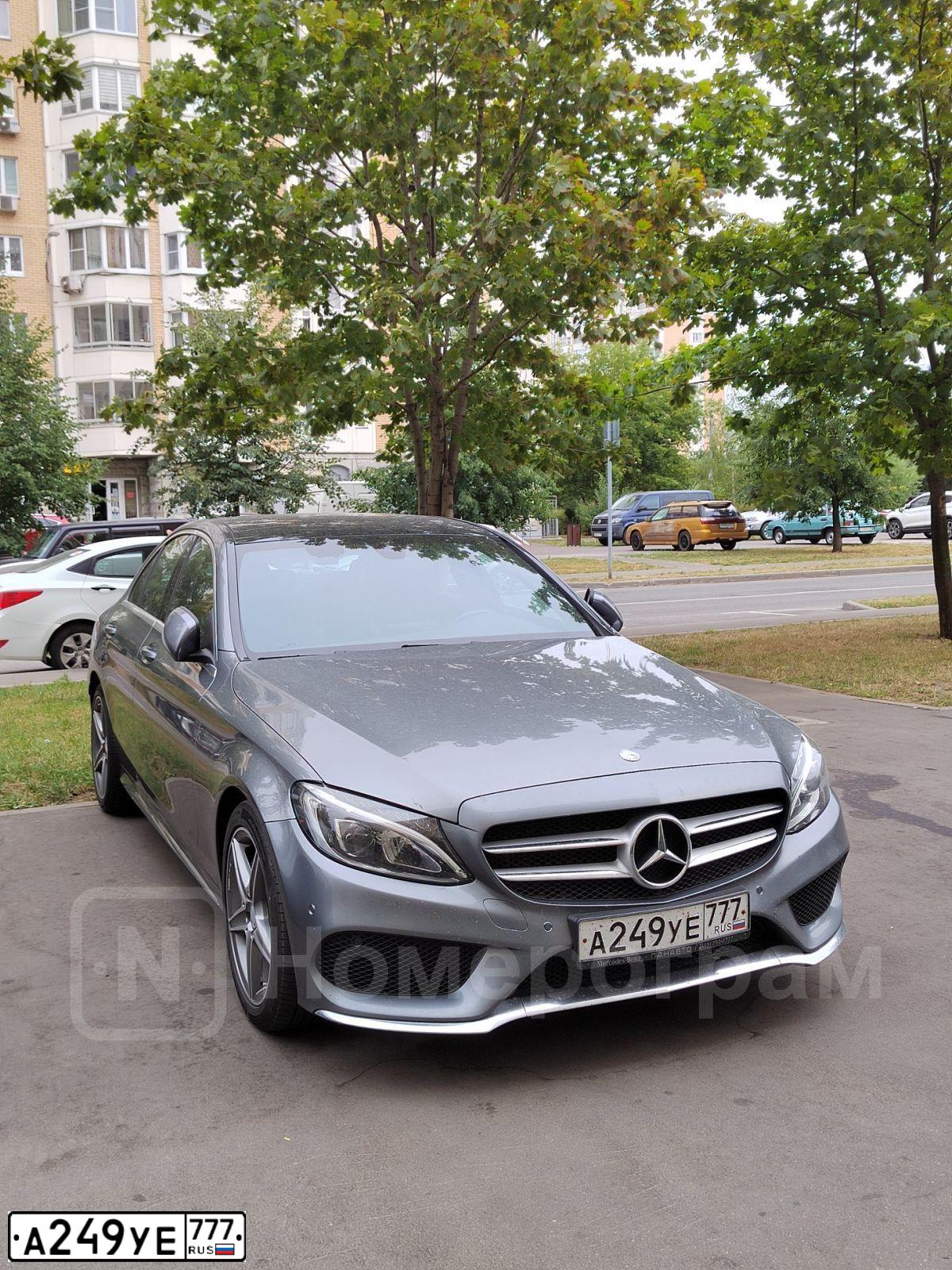 Фото автомобиля MERCEDES C-KLASSE, 2016 — госномер А249УЕ777. Цвет: Серый