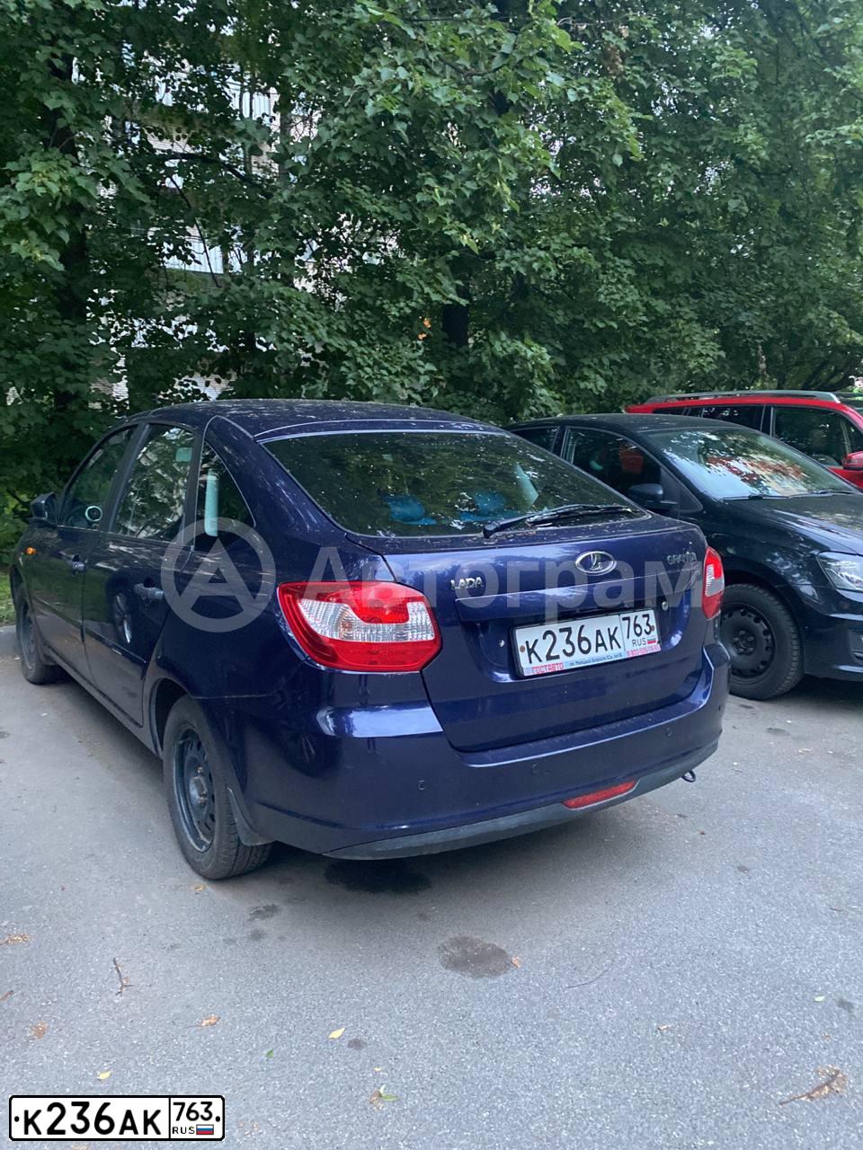 Фото автомобиля LADA 2191 GRANTA, 2016 — госномер К236АК763. Цвет: синий