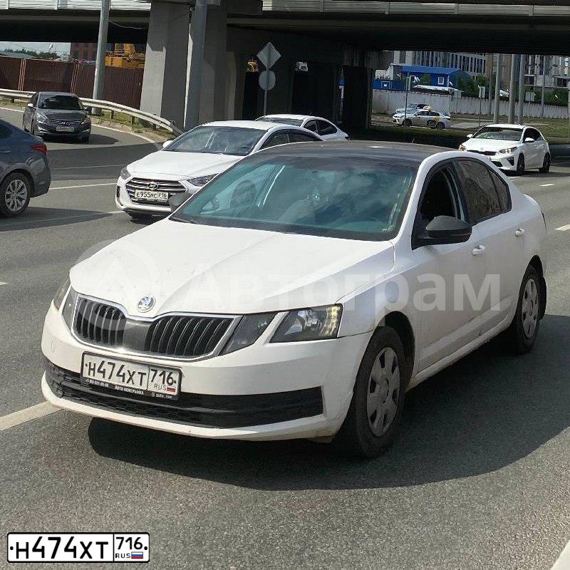 Фото автомобиля SKODA OCTAVIA, 2017 — госномер Н474ХТ716. Цвет: БЕЛЫЙ