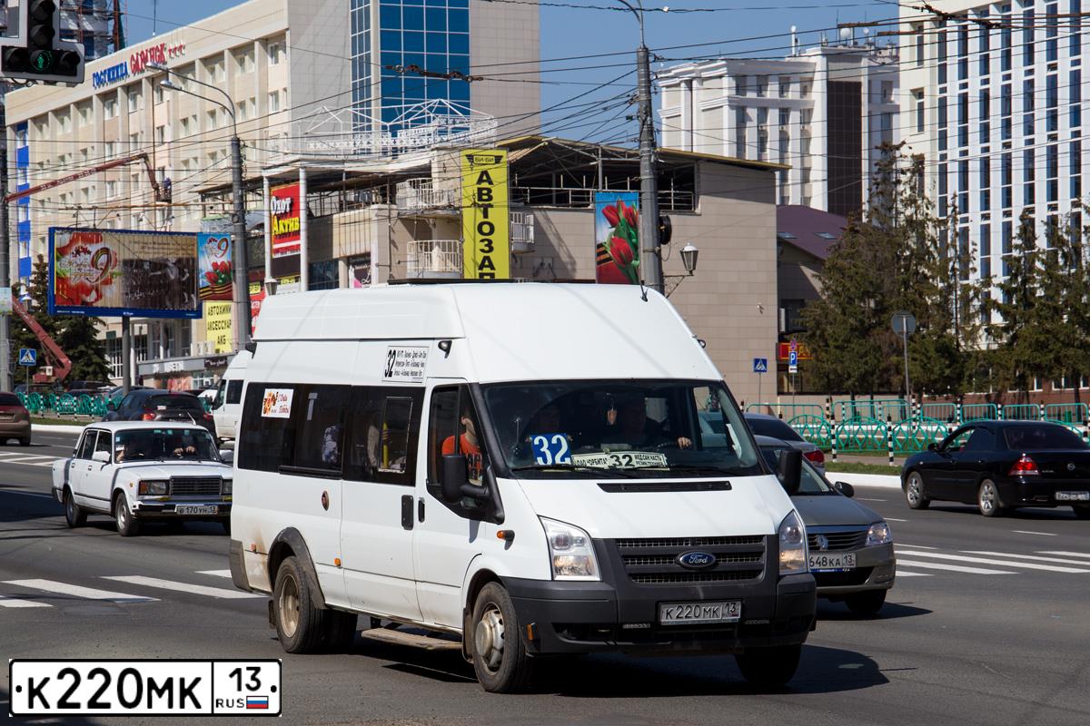 Фото автомобиля FORD TRANSIT, 2013 — госномер К220МК13. Цвет: БЕЛЫЙ
