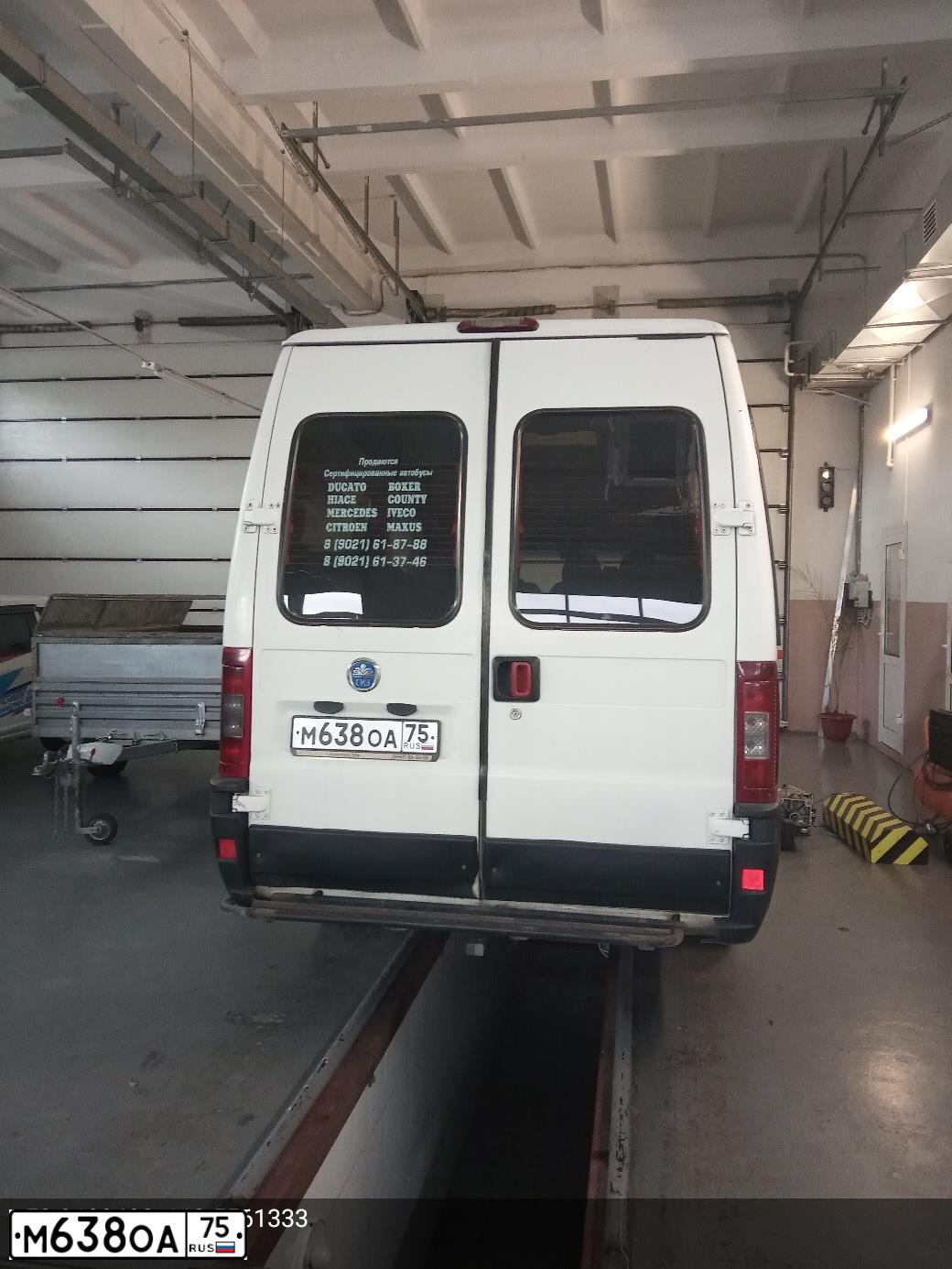 Фото автомобиля FIAT DUCATO, 2010 — госномер М638ОА75. Цвет: Белый
