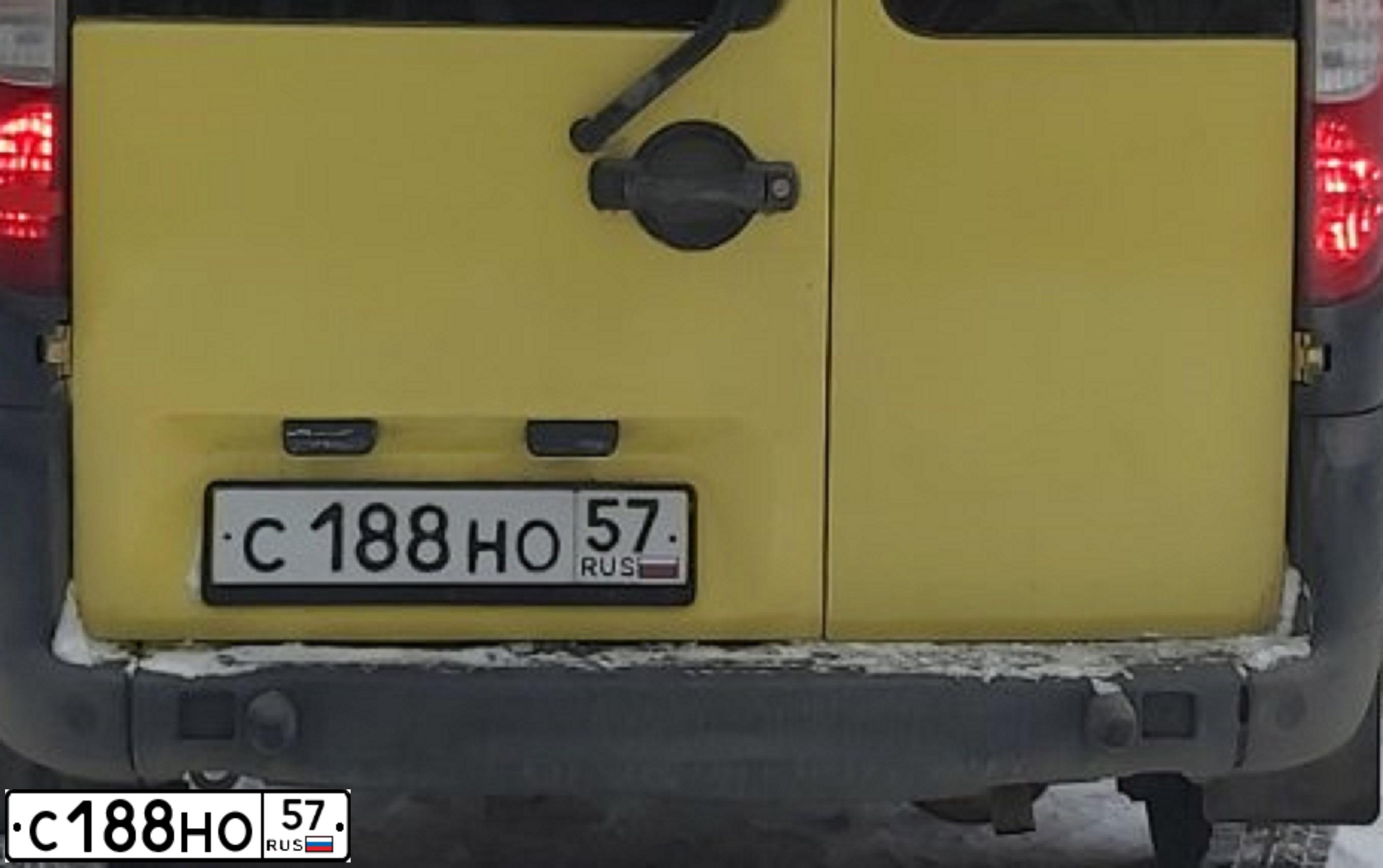 Фото автомобиля FIAT DOBLO, 2007 — госномер С188НО57. Цвет: ЖЁЛТЫЙ