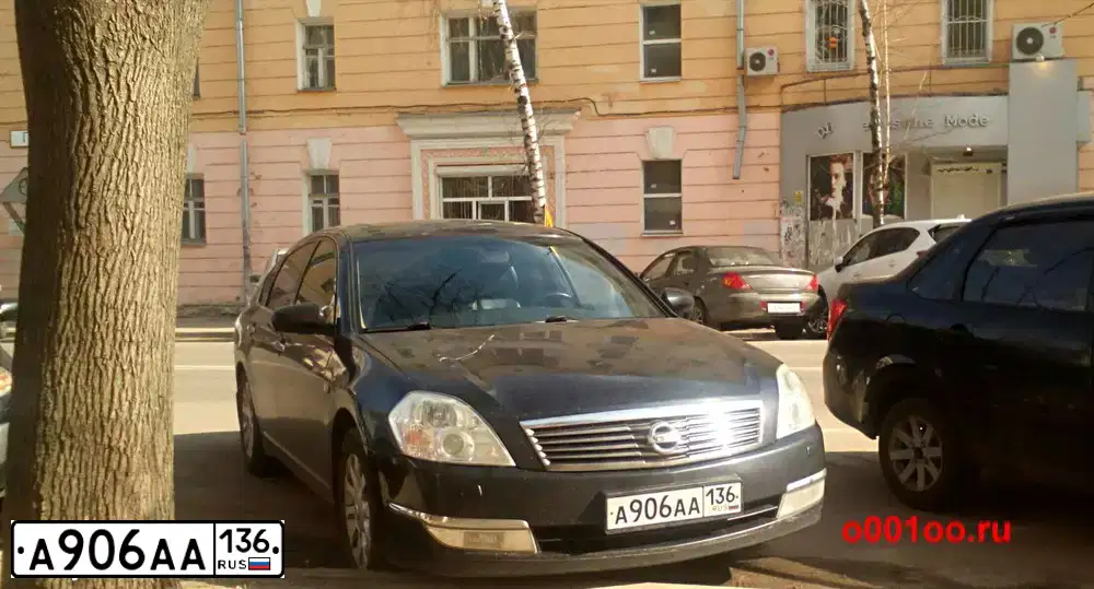Фото автомобиля NISSAN TEANA, 2007 — госномер А906АА136. Цвет: ЧЕРНЫЙ