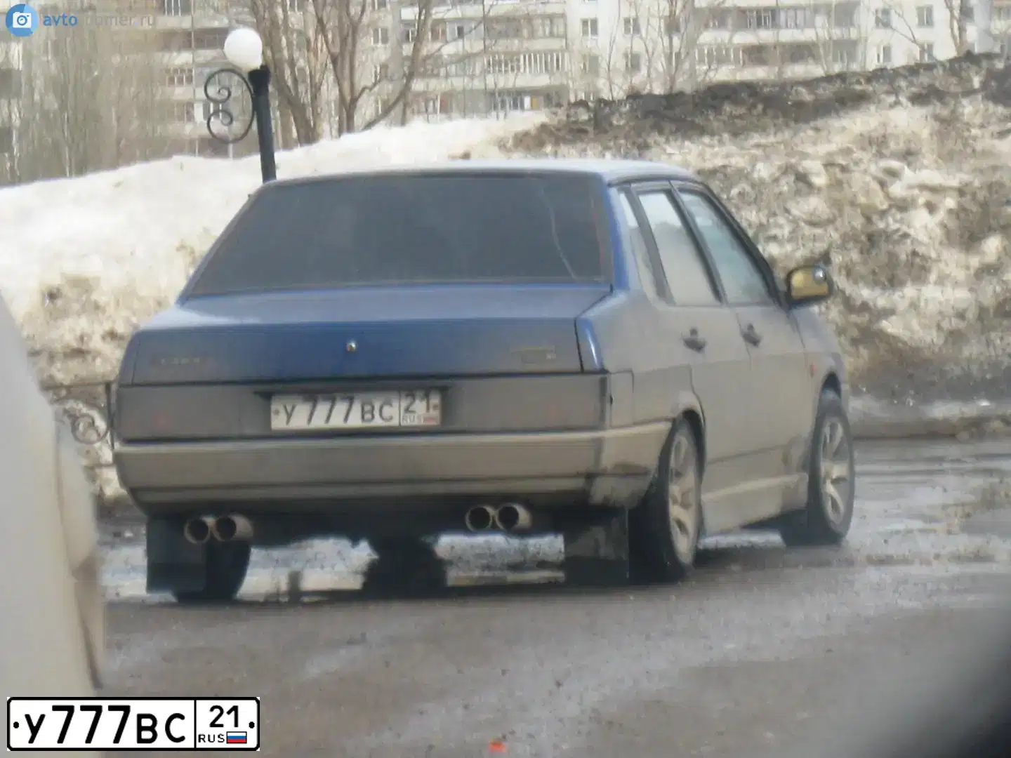 Фото автомобиля LADA 2170 PRIORA, 2013 — госномер У777ВС21. Цвет: СИНЕ-ЧЕРНЫЙ
