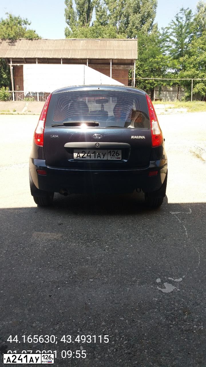 Фото автомобиля LADA 1119 KALINA, 2012 — госномер М090ХЕ26. Цвет: СЕРО СИНИЙ