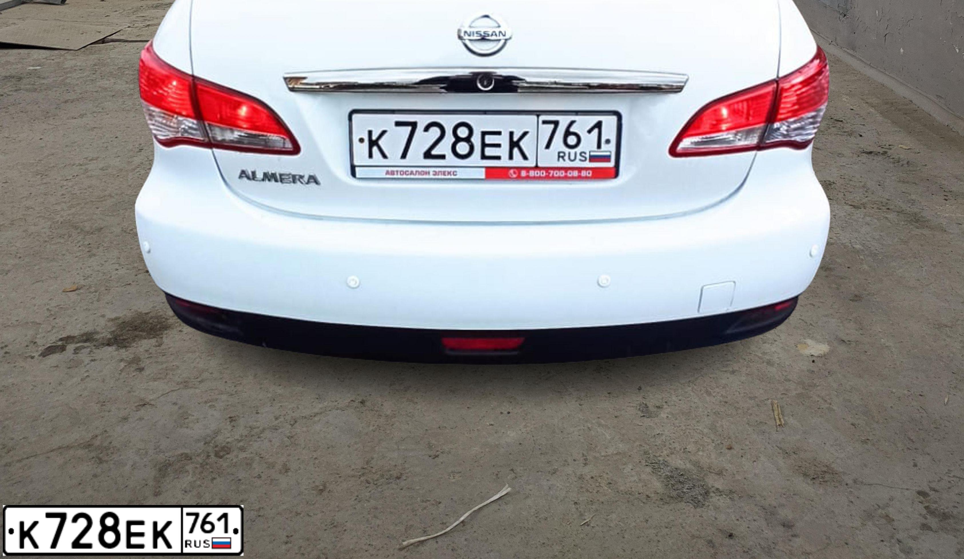 Фото автомобиля NISSAN ALMERA /AVTOVAZ/, 2015 — госномер В998ВМ323. Цвет: Белый