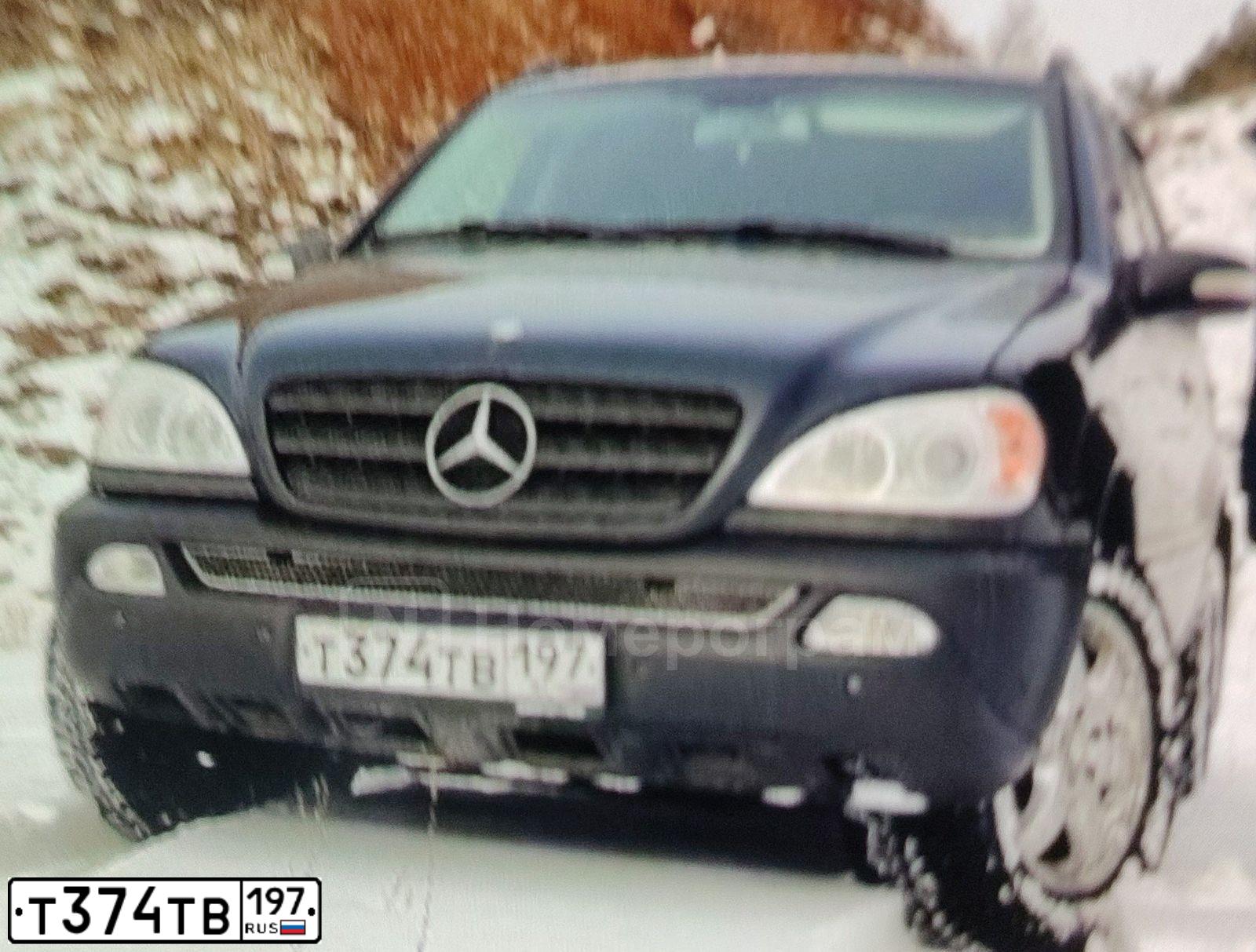 Фото автомобиля MERCEDES M-KLASSE, 2002 — госномер Т374ТВ197. Цвет: СИНИЙ ТЕМНЫЙ