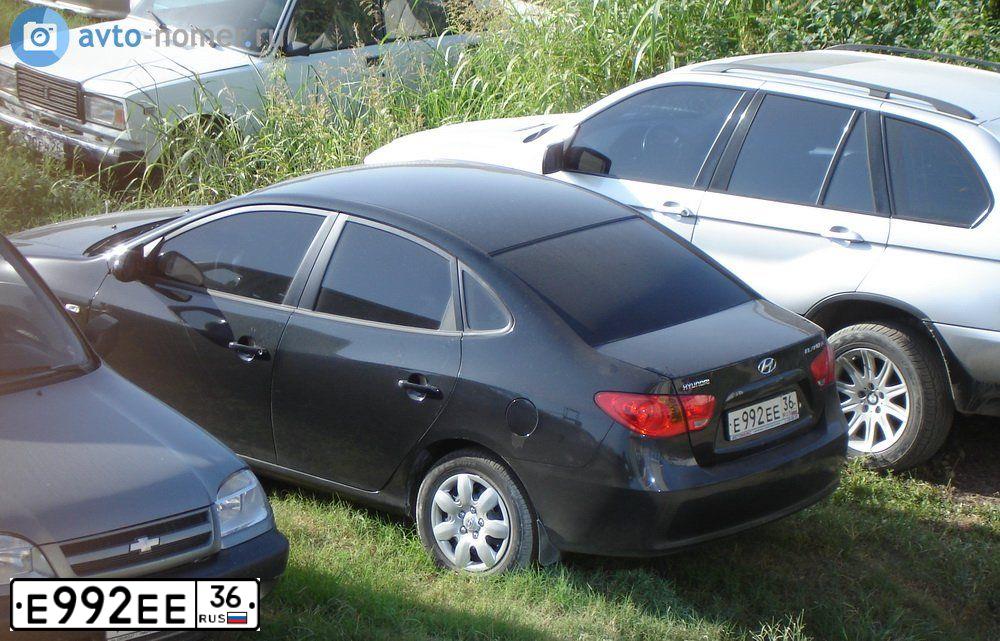 Фото автомобиля HYUNDAI ELANTRA, 2009 — госномер Р487РР36. Цвет: ЧЕРНЫЙ