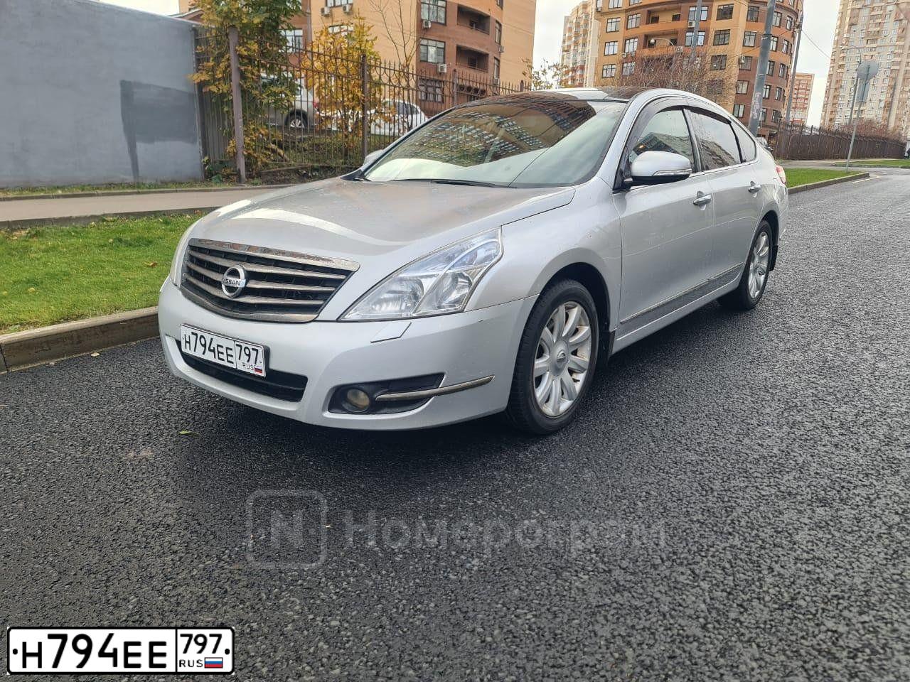 Фото автомобиля NISSAN TEANA, 2009 — госномер Р706ОО68. Цвет: СЕРЕБРИСТЫЙ