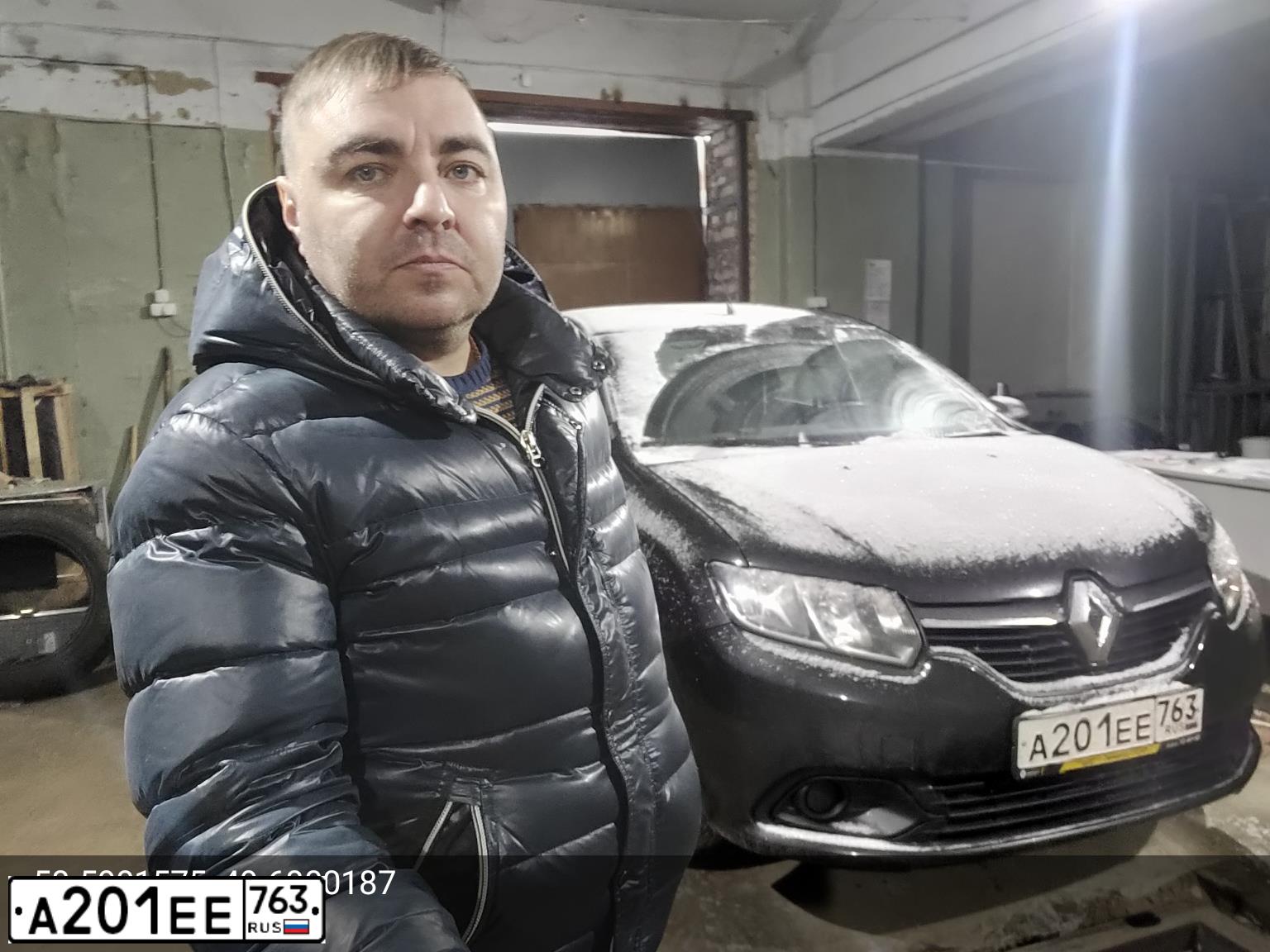 Фото автомобиля RENAULT LOGAN, 2017 — госномер А201ЕЕ763. Цвет: ЧЕРНЫЙ