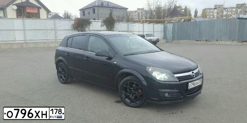Фото автомобиля OPEL ASTRA, 2006 — госномер Е619КК07. Цвет: ЧЕРНЫЙ