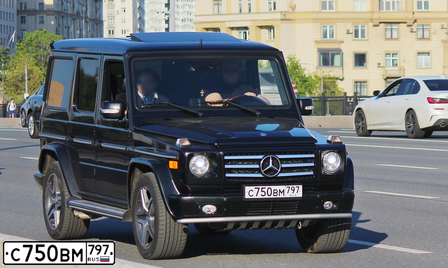 Фото автомобиля MERCEDES G-KLASSE, 2008 — госномер С750ВМ797. Цвет: ЧЕРНЫЙ