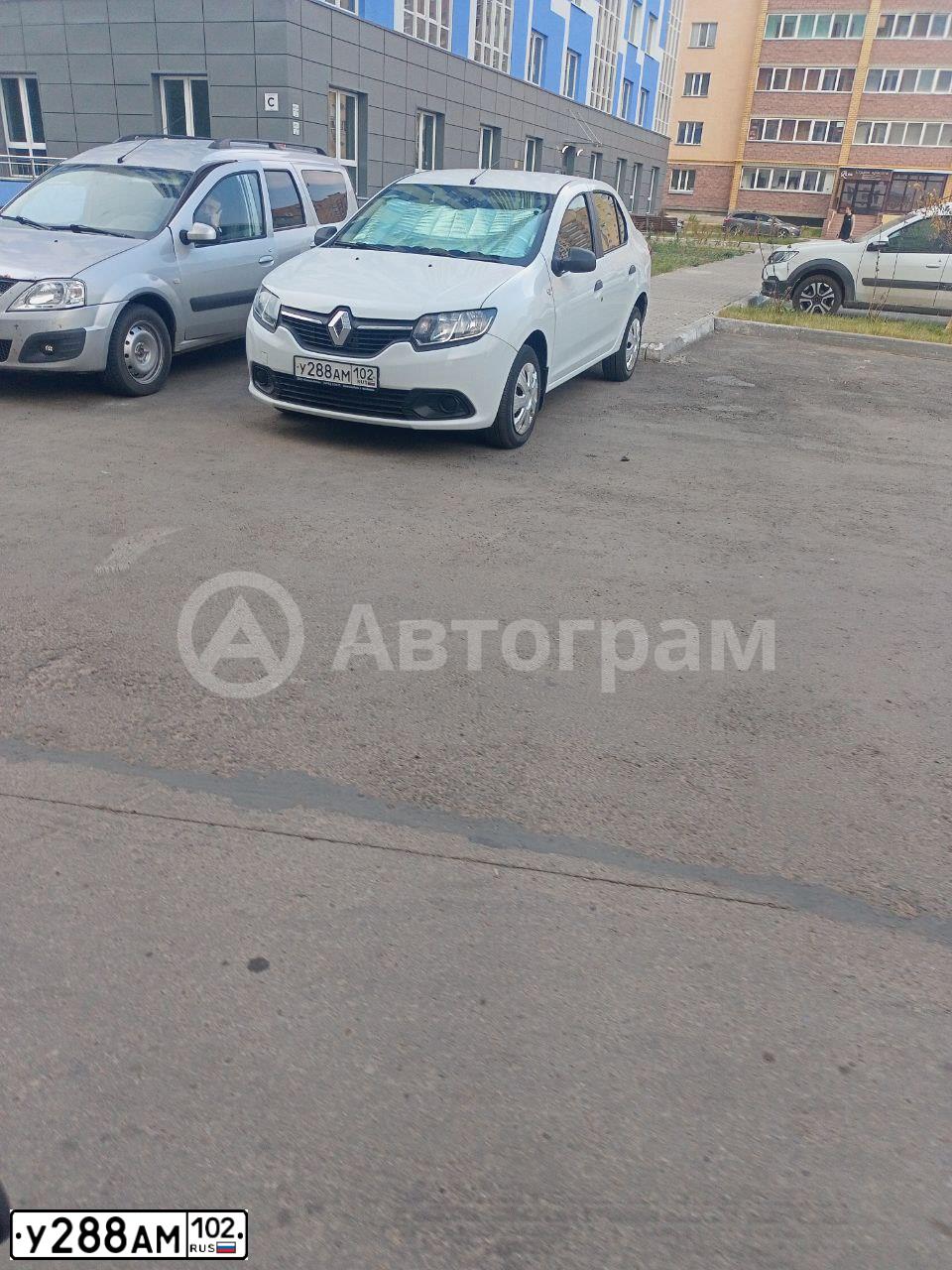 Фото автомобиля RENAULT LOGAN, 2016 — госномер В230ТН702. Цвет: Белый