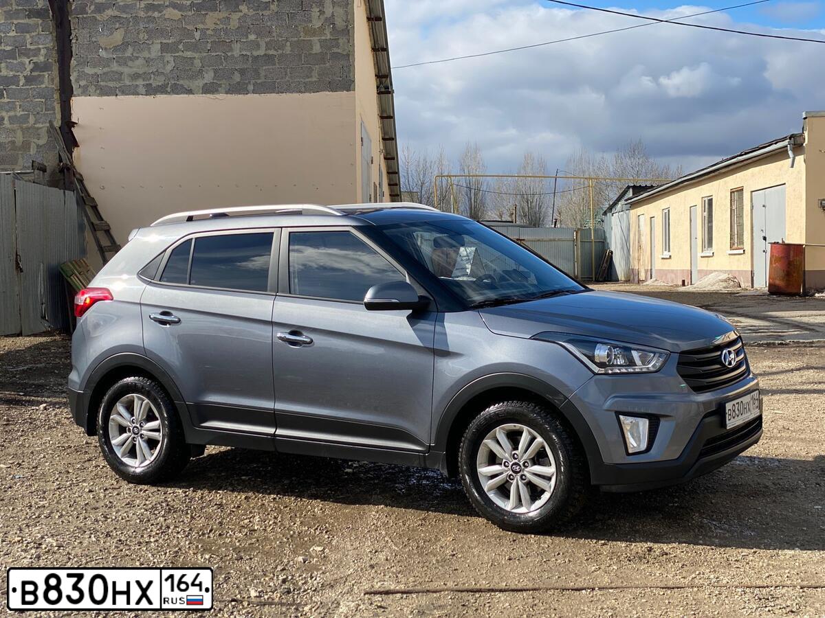 Фото автомобиля HYUNDAI CRETA, 2019 — госномер Н445ММ797. Цвет: СЕРЫЙ