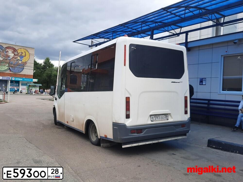 Фото автомобиля GAZ EL NEXT, 2015 — госномер Е593ОО28. Цвет: БЕЛЫЙ