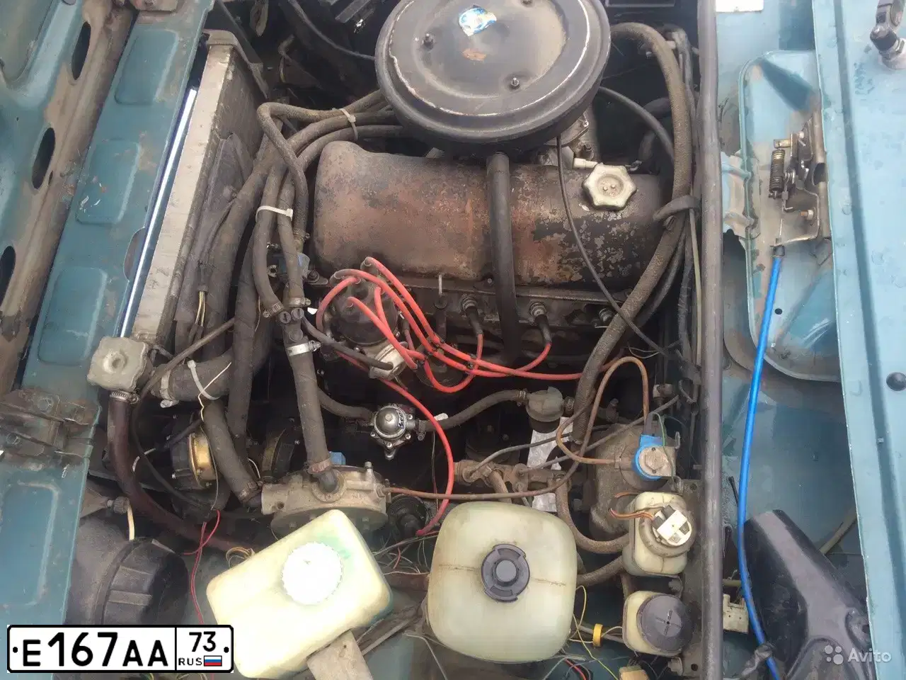 Фото автомобиля LADA 2105, 2004 — госномер Е167АА73. Цвет: СЕРО - СИНИЙ