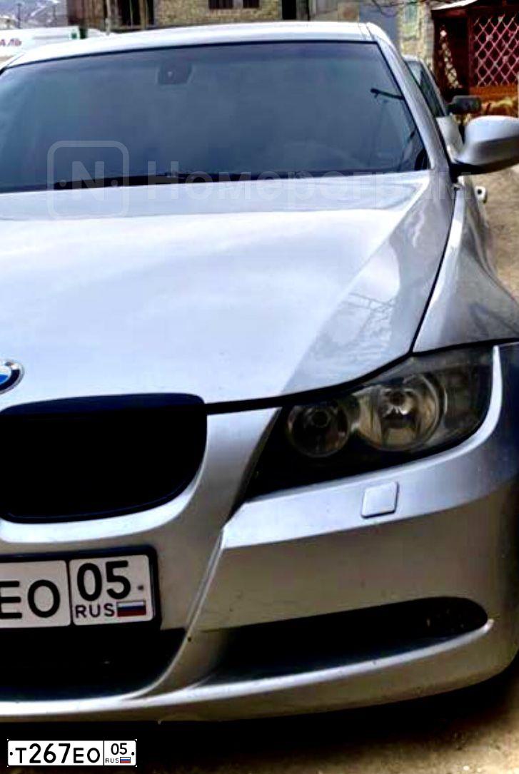 Фото автомобиля BMW SERIE 3, 2005 — госномер Т267ЕО05. Цвет: Серебристый