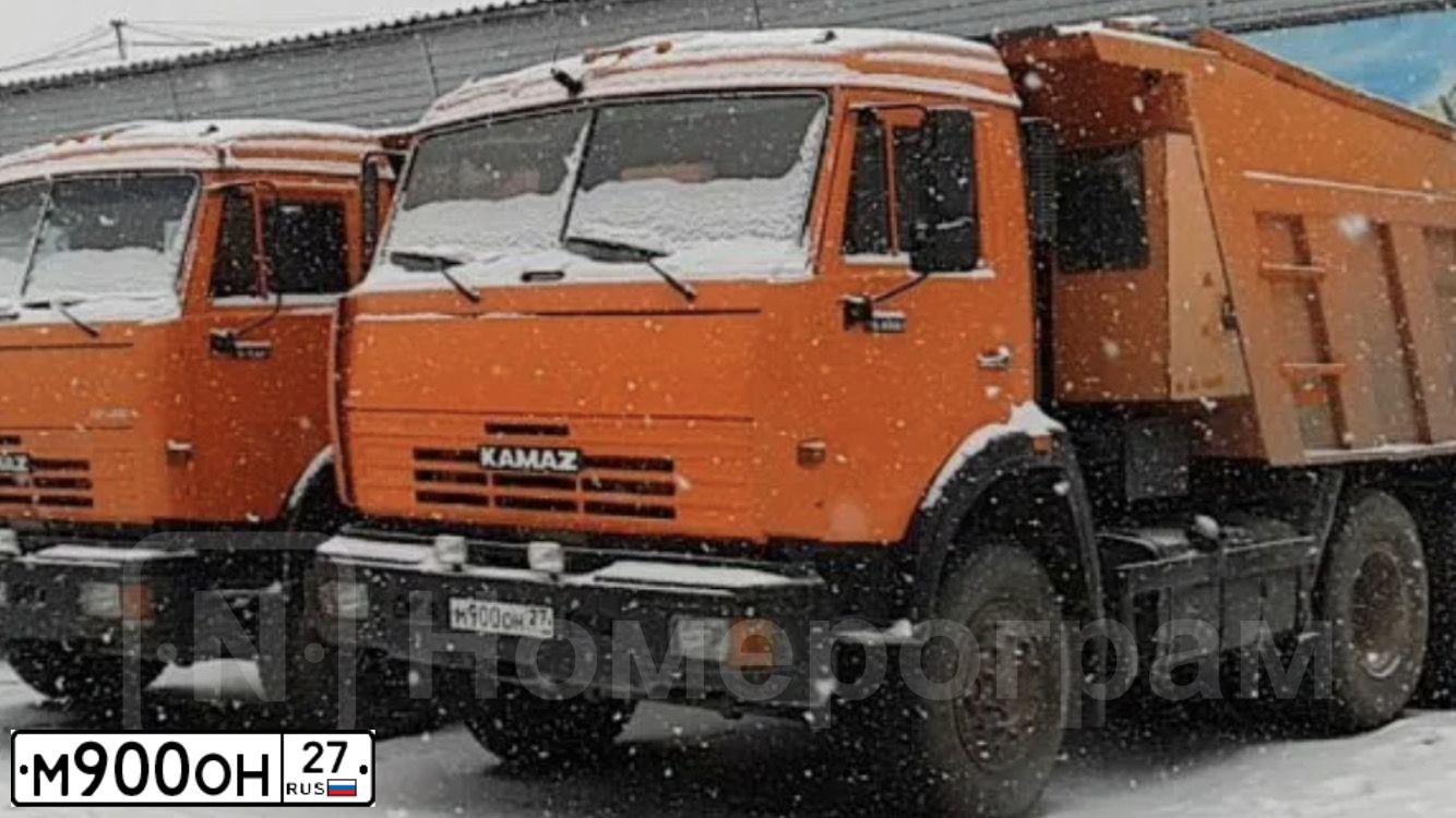 Фото автомобиля KAMAZ 65115 /6X4/, 2007 — госномер М900ОН27. Цвет: Оранжевый