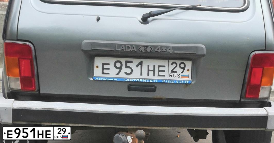 Фото автомобиля LADA 2131 NIVA, 2006 — госномер Е951НЕ29. Цвет: СРЕДН.СЕРО-ЗЕЛ.МЕТ.