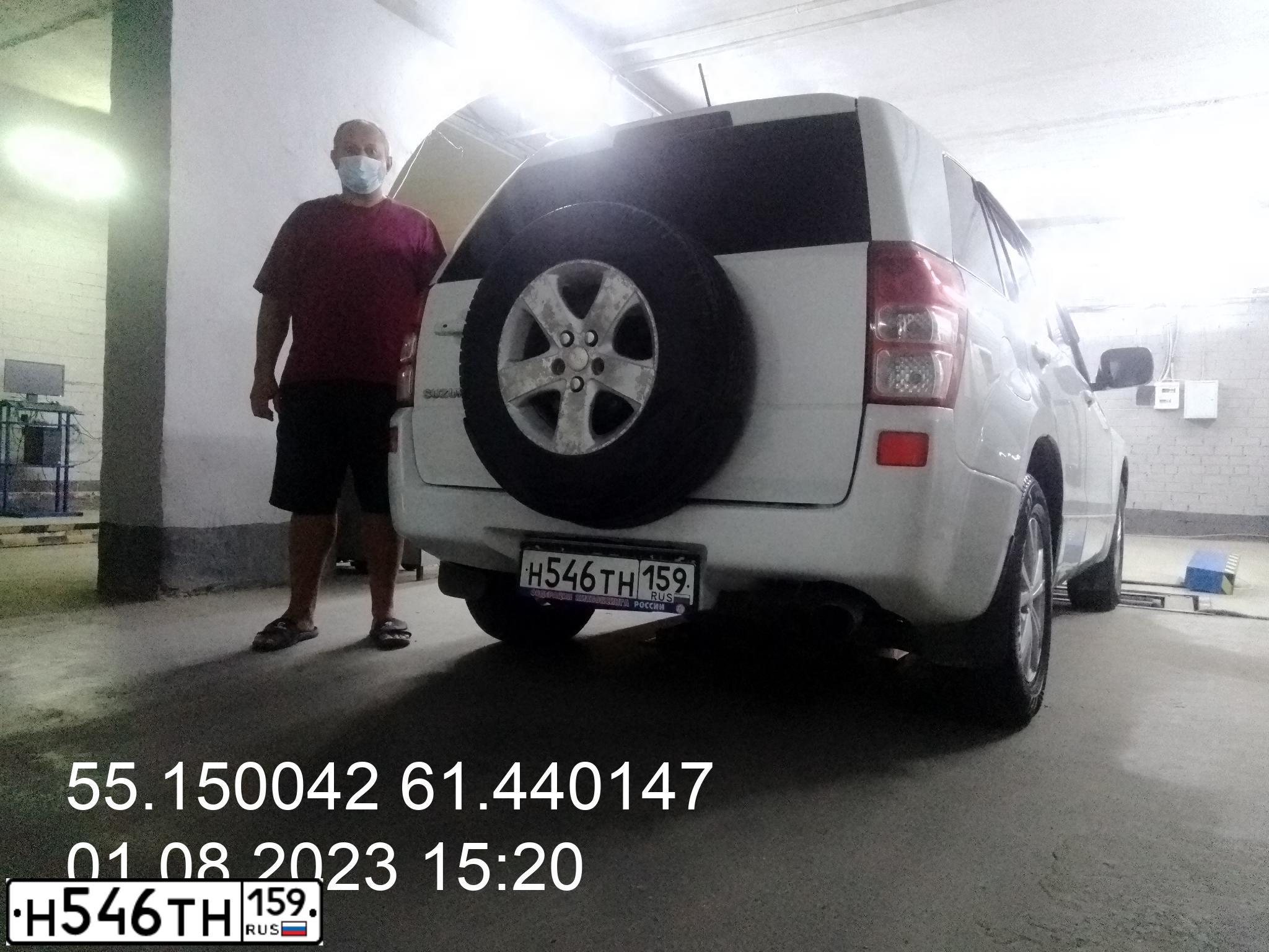 Фото автомобиля SUZUKI /GRAND/ VITARA, 2008 — госномер Н546ТН159. Цвет: Белый