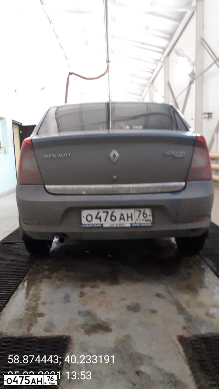 Фото автомобиля RENAULT LOGAN, 2011 — госномер К977РУ35. Цвет: синий