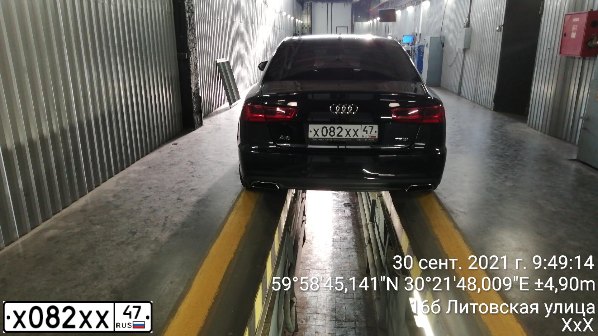 Фото автомобиля AUDI A6, 2016 — госномер Х082ХХ47. Цвет: ЧЕРНЫЙ