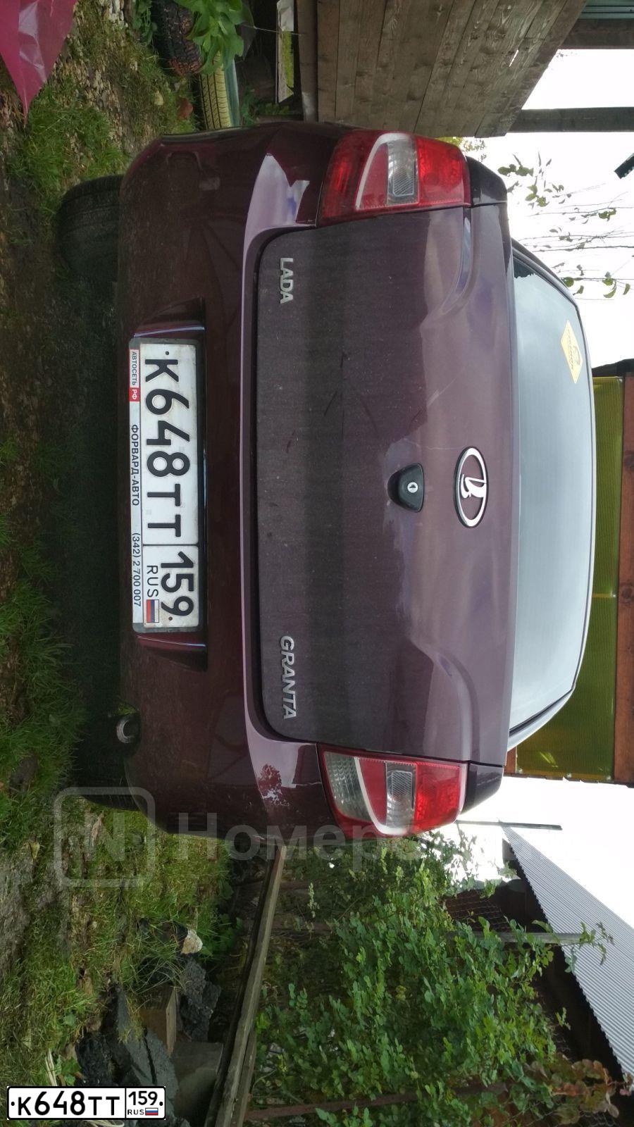 Фото автомобиля LADA 2190 GRANTA, 2012 — госномер К648ТТ159. Цвет: ТЕМНО-ВИШНЕВЫЙ