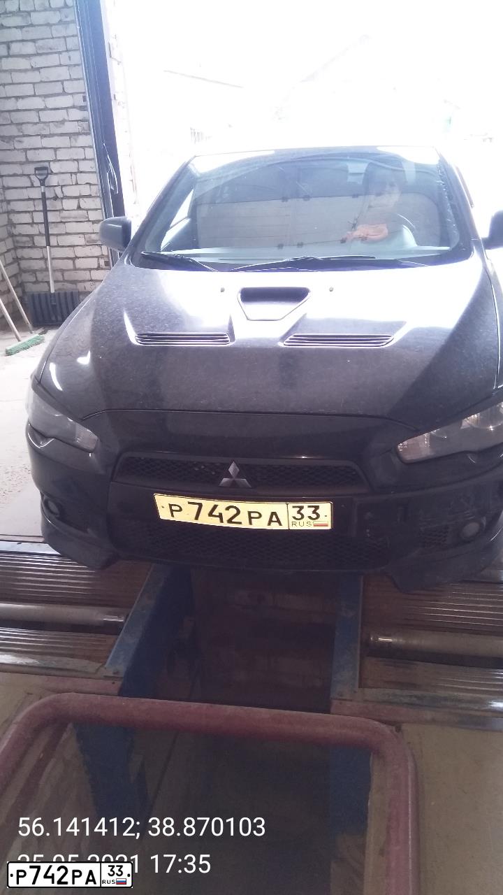 Фото автомобиля MITSUBISHI LANCER, 2007 — госномер Р375РС71. Цвет: ЧЕРНЫЙ