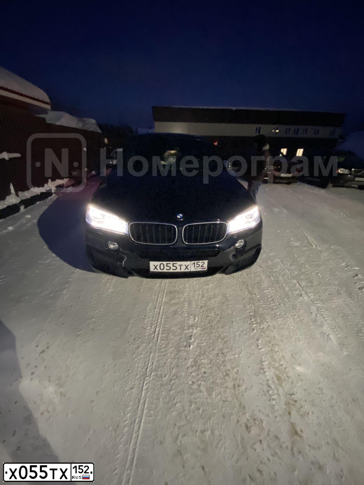Фото автомобиля BMW X6, 2017 — госномер Х055ТХ152. Цвет: ЧЕРНЫЙ