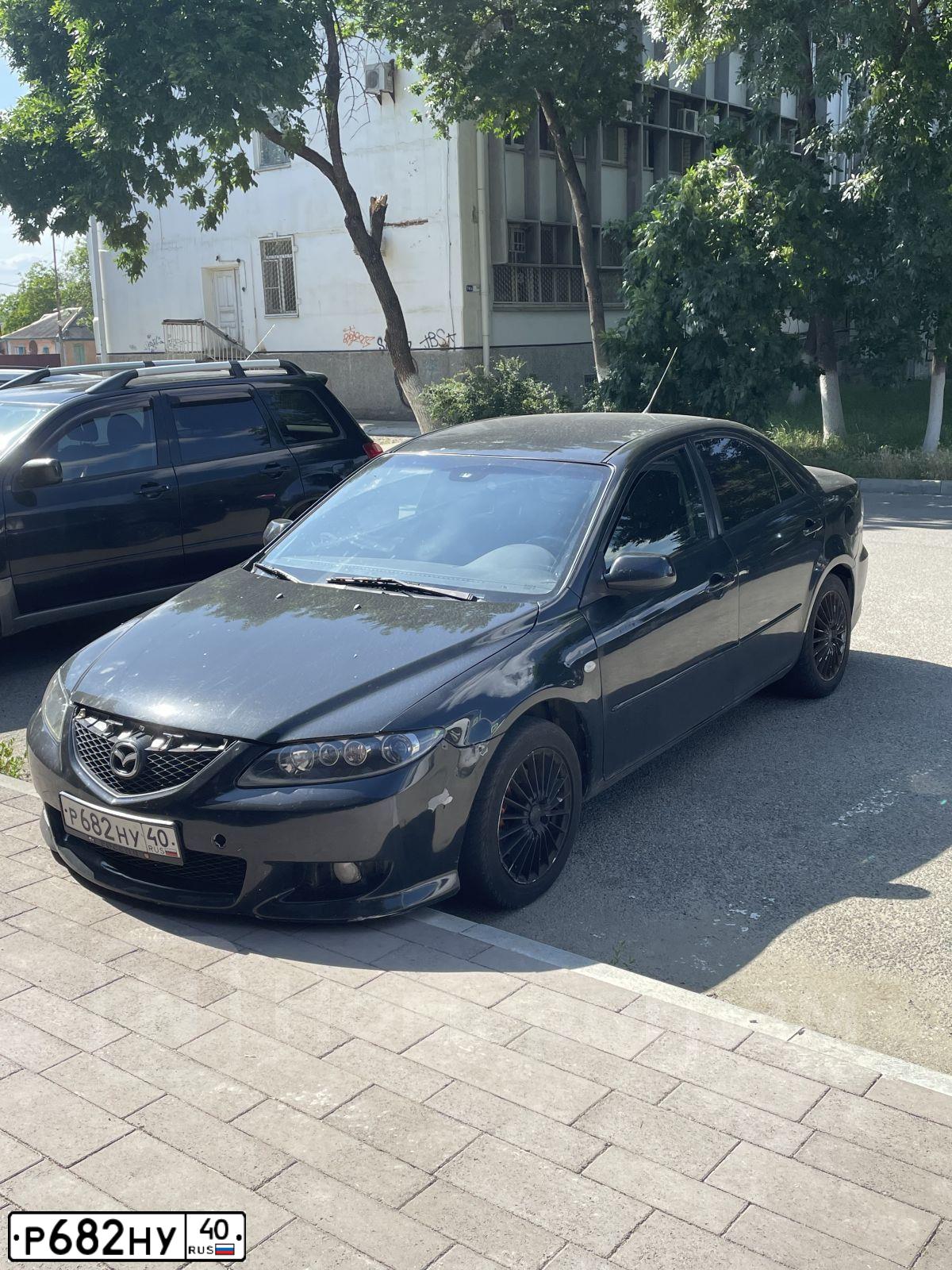 Фото автомобиля MAZDA 6, 2006 — госномер Р682НУ40. Цвет: ЧЕРНЫЙ
