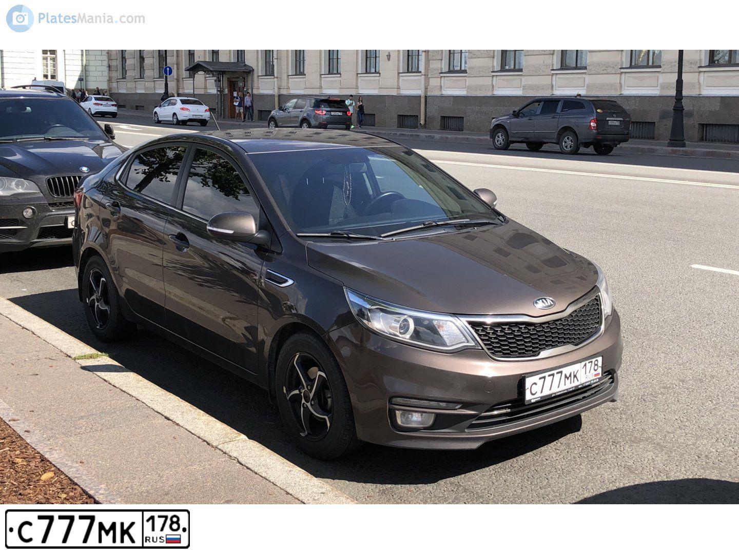 Фото автомобиля KIA RIO, 2013 — госномер С777МК178. Цвет: СВЕТЛО-ЗЕЛЕНЫЙ