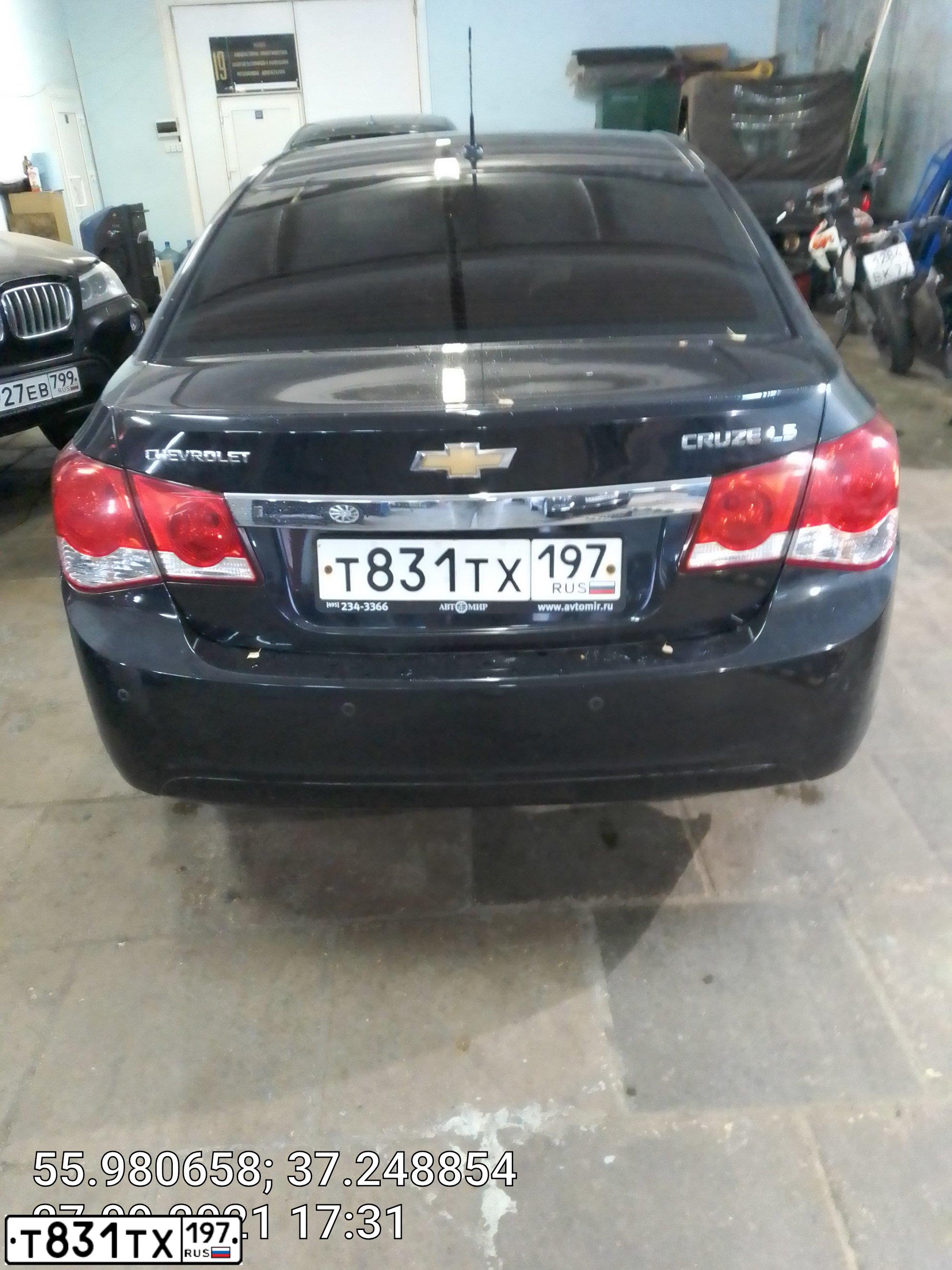 Фото автомобиля CHEVROLET CRUZE, 2012 — госномер Т831ТХ197. Цвет: ЧЕРНЫЙ