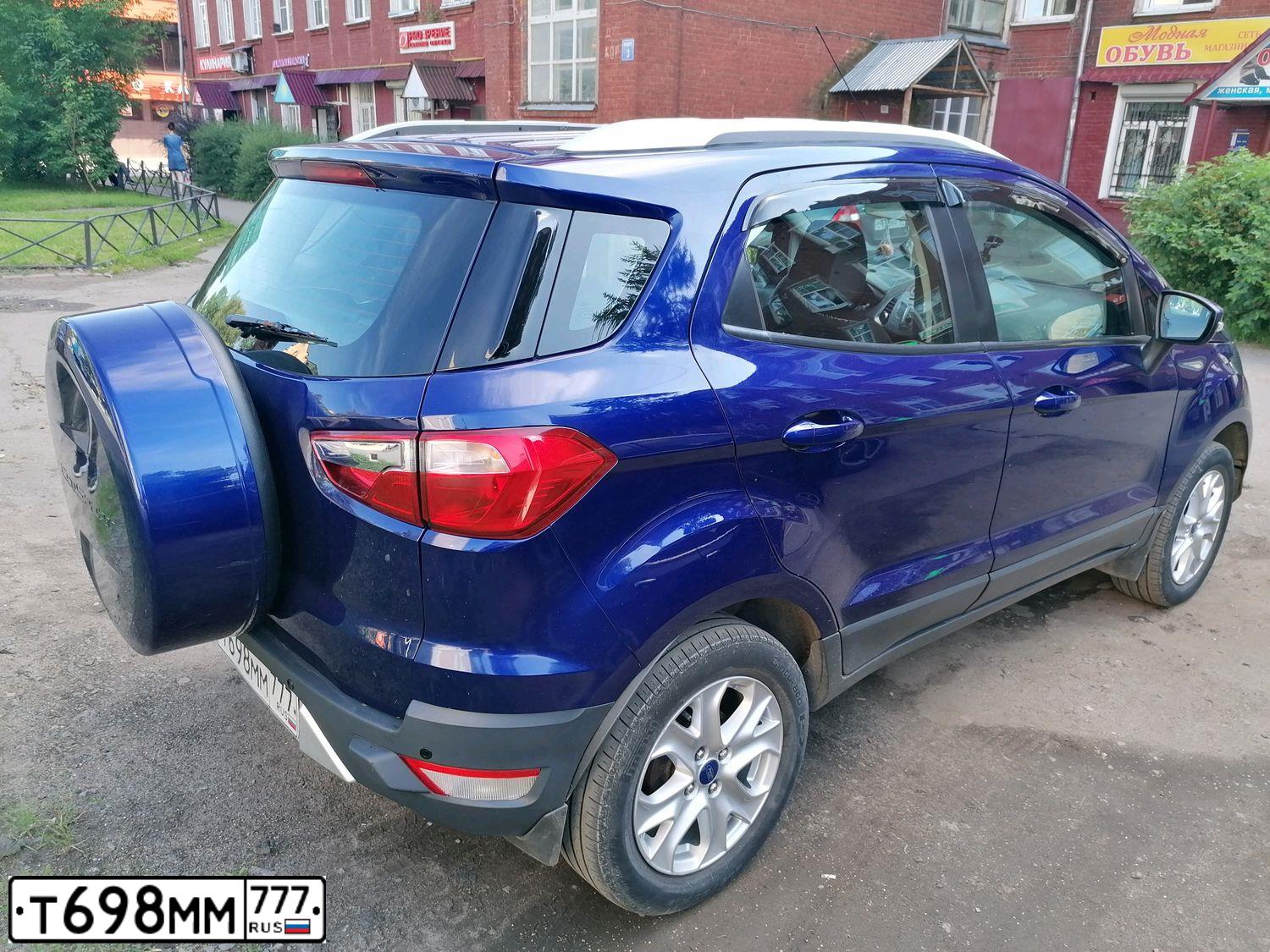 Фото автомобиля FORD ECOSPORT, 2014 — госномер Т698ММ777. Цвет: СИНИЙ